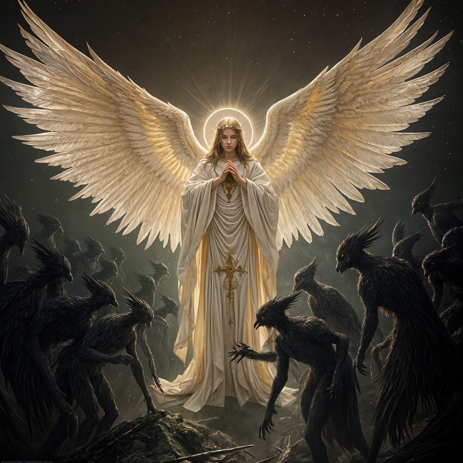 Realistic Seraphim in a Fantasy Realm