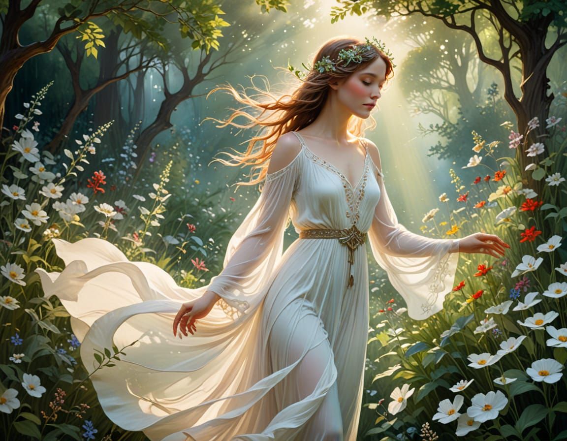 Enchanting Ethereal Beauty in Whimsical Fantasy Style