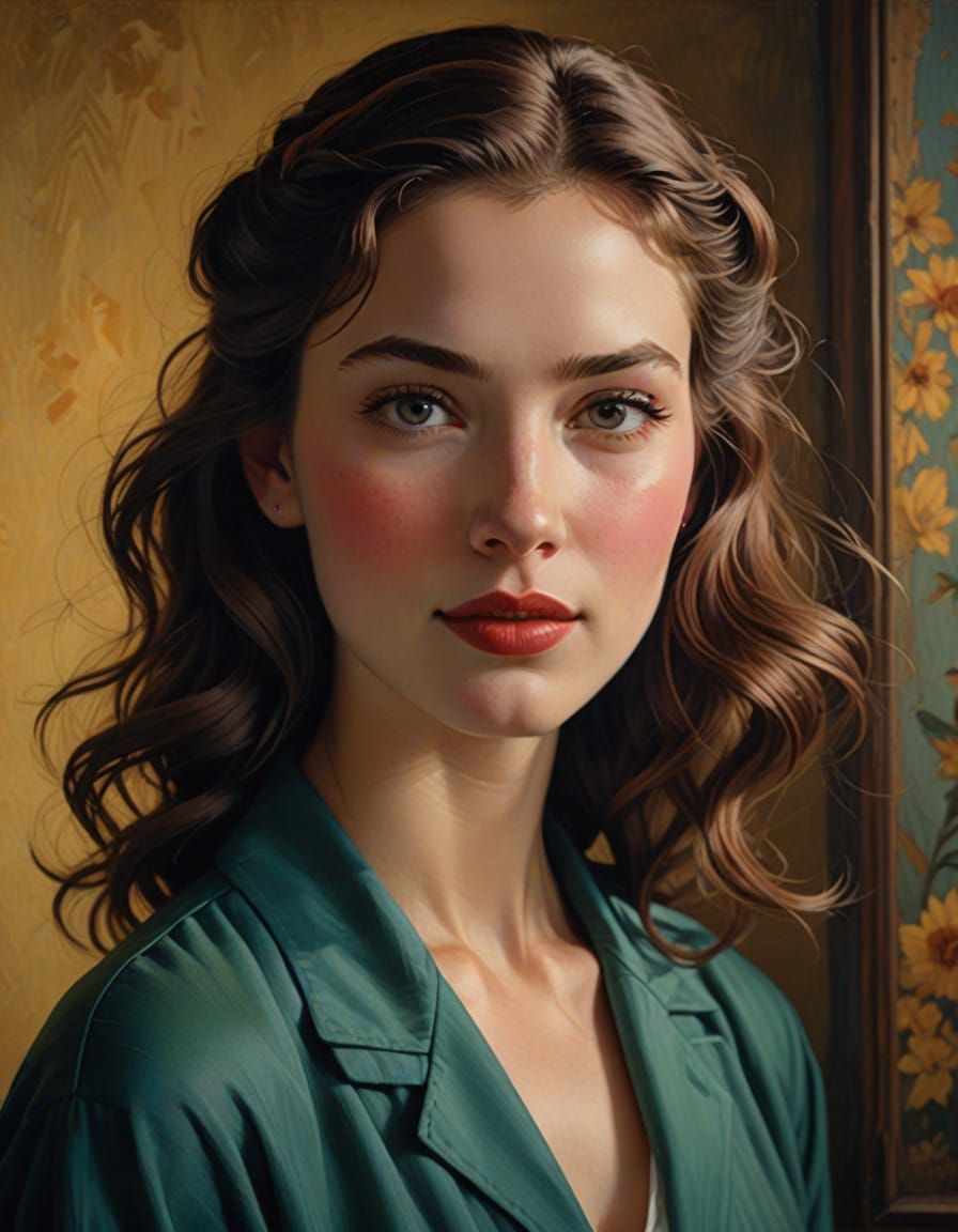 Elegant Close-Up Portrait in Warm Colors