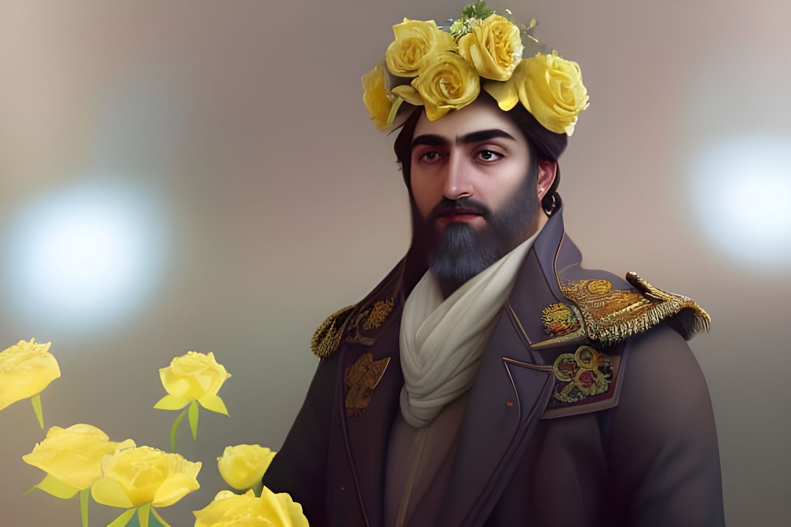 Shah of Persia Portrait in Art Nouveau Style