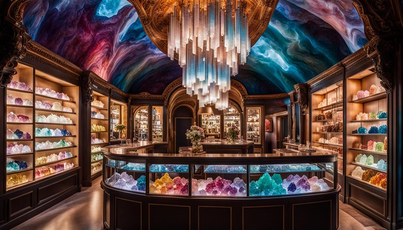 Magic Crystals in a Cozy Underground Crystal Shop