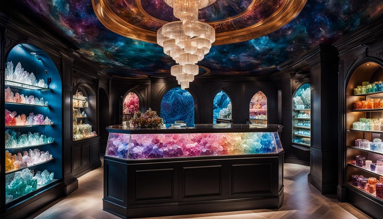 Crystal Shop in Underground Mall, Fantasy Art