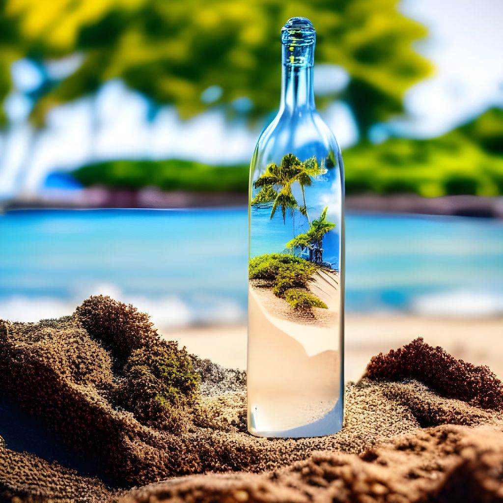 Beach in a Bottle: Hyperrealistic Photography