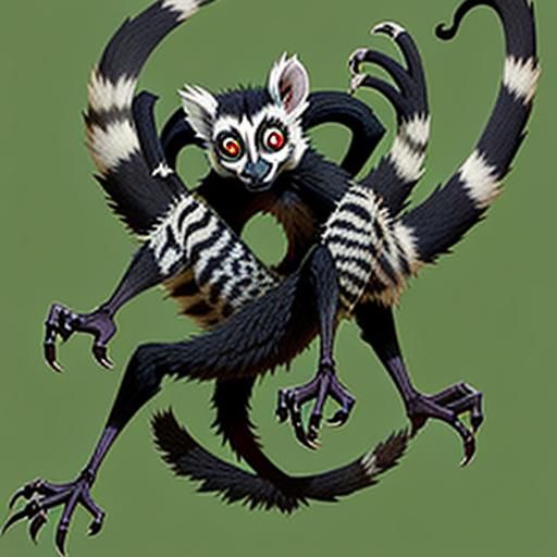 the lemur with aye-aye's elongated middle finger for tapping and the acrobatic jumps of another lemur species.