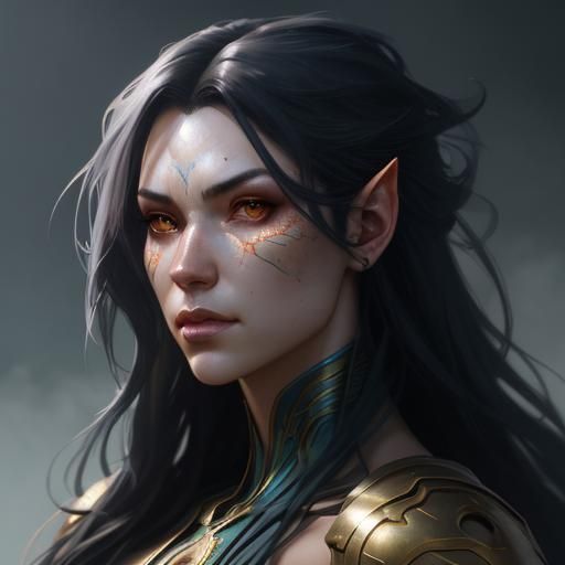 Beautiful Half-Dragon Girl Portrait in Ultra HD