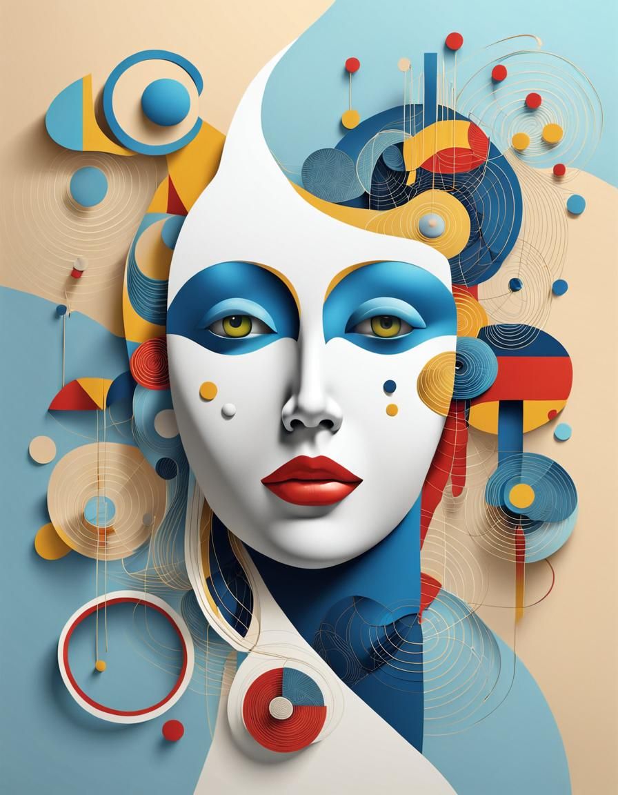 Surreal Abstract Guitar with Geometric Shapes