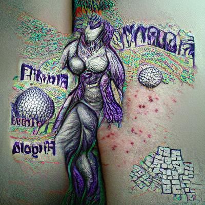 Fibromyalgia Concept Art in Stipple Style