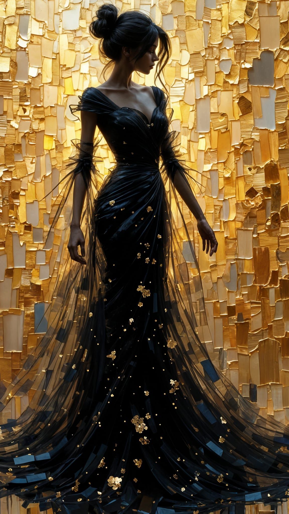 Ethereal Woman in Golden Haze