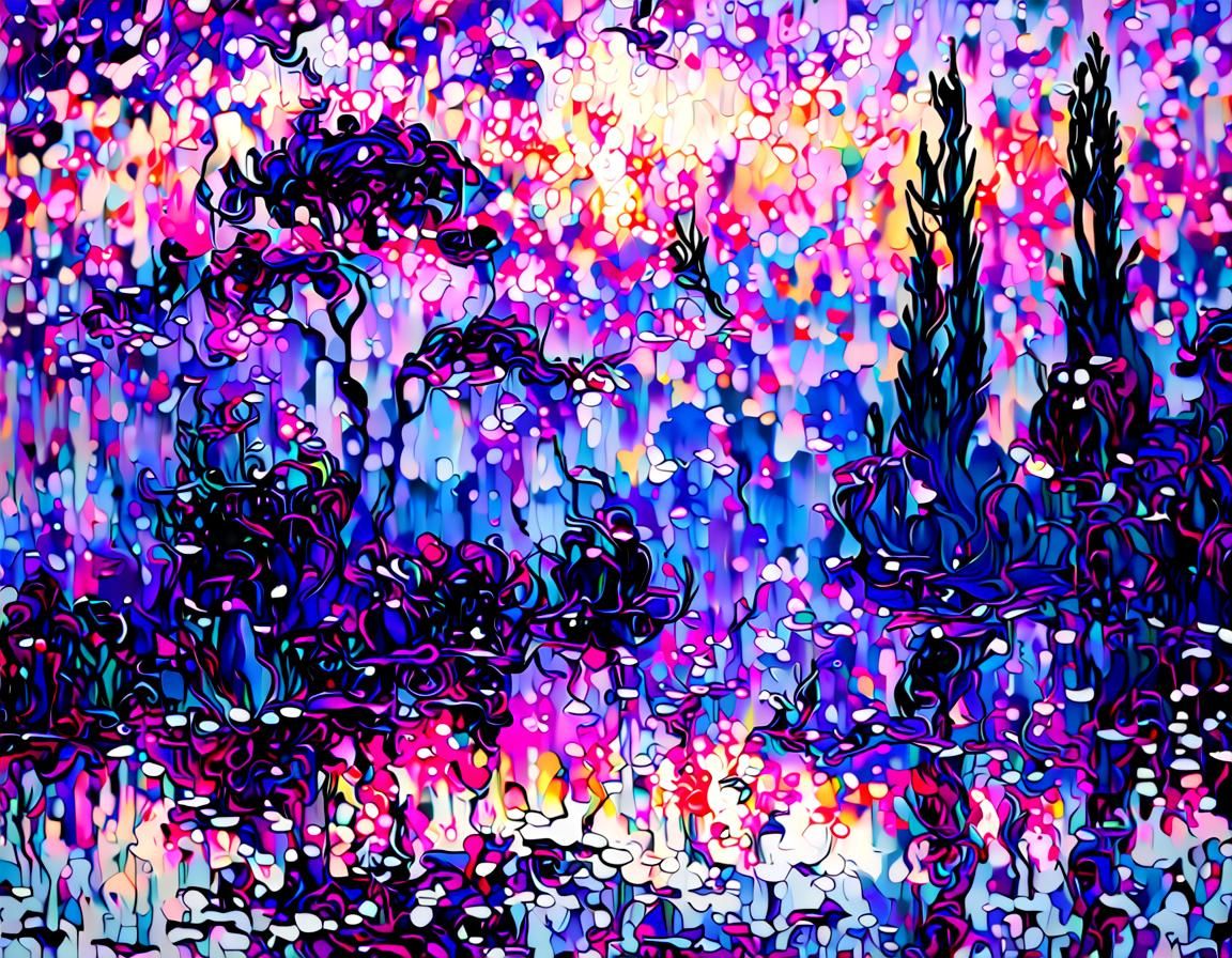 Purple crepuscule , 8k resolution,  hyperdetailed, Claude Monet, detailed painting, acrylic art