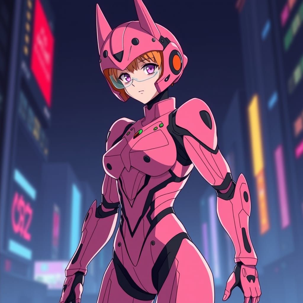Mari in Pink Plugsuit, Anime Style