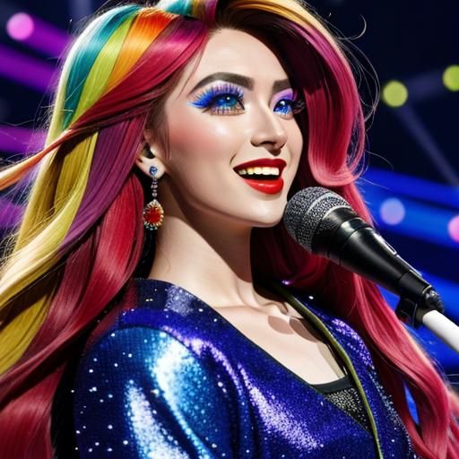 Hyperrealistic Eurovision: Ultra Detailed, Colorful Scene