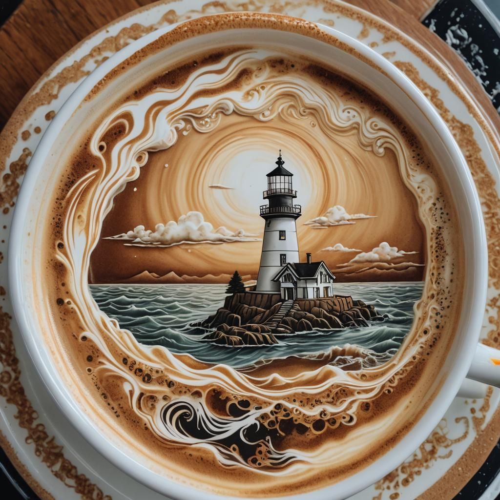 Lighthouse Latte Art