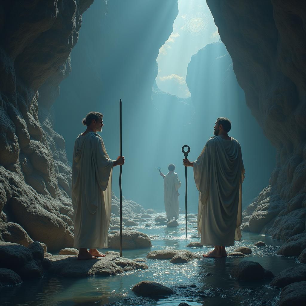 Hyperrealistic 3D Image of Pre-Socratic Philosophers