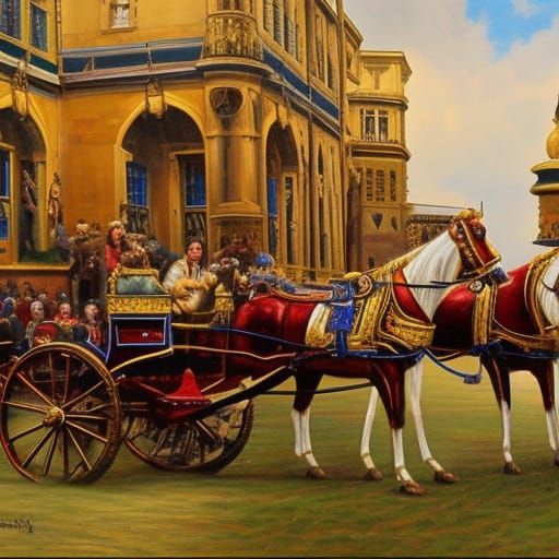 Royal Horse and Carriage as Oil Painting