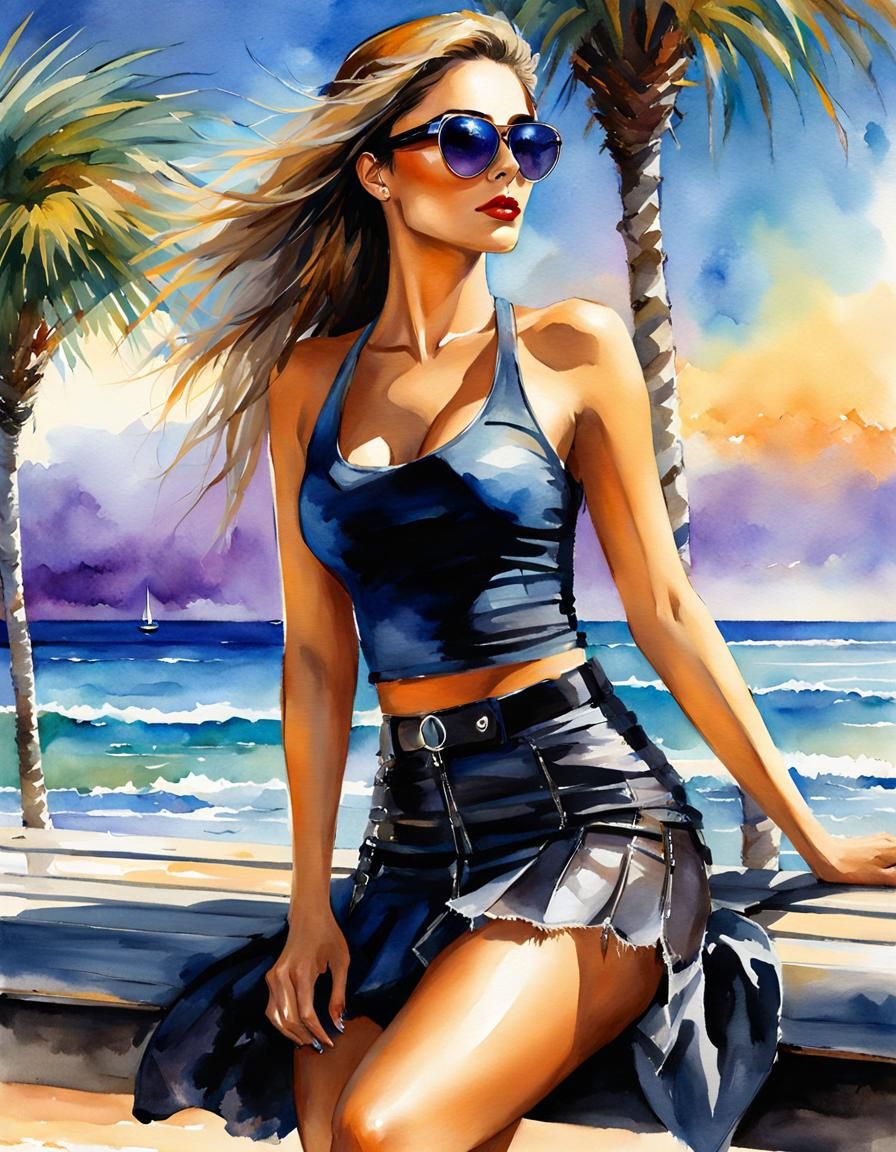 Imperfect Things - Beautiful Girl in Torn Skirt. Alone