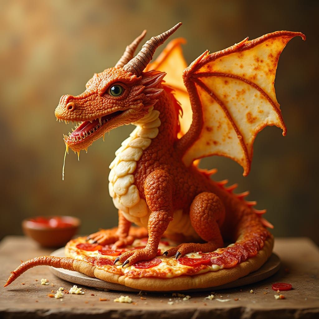 Pizza Dragon in a Renaissance Style