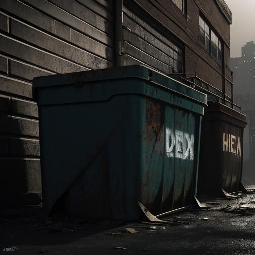 Dark Alley Dumpster: Urban Decay Concept Art