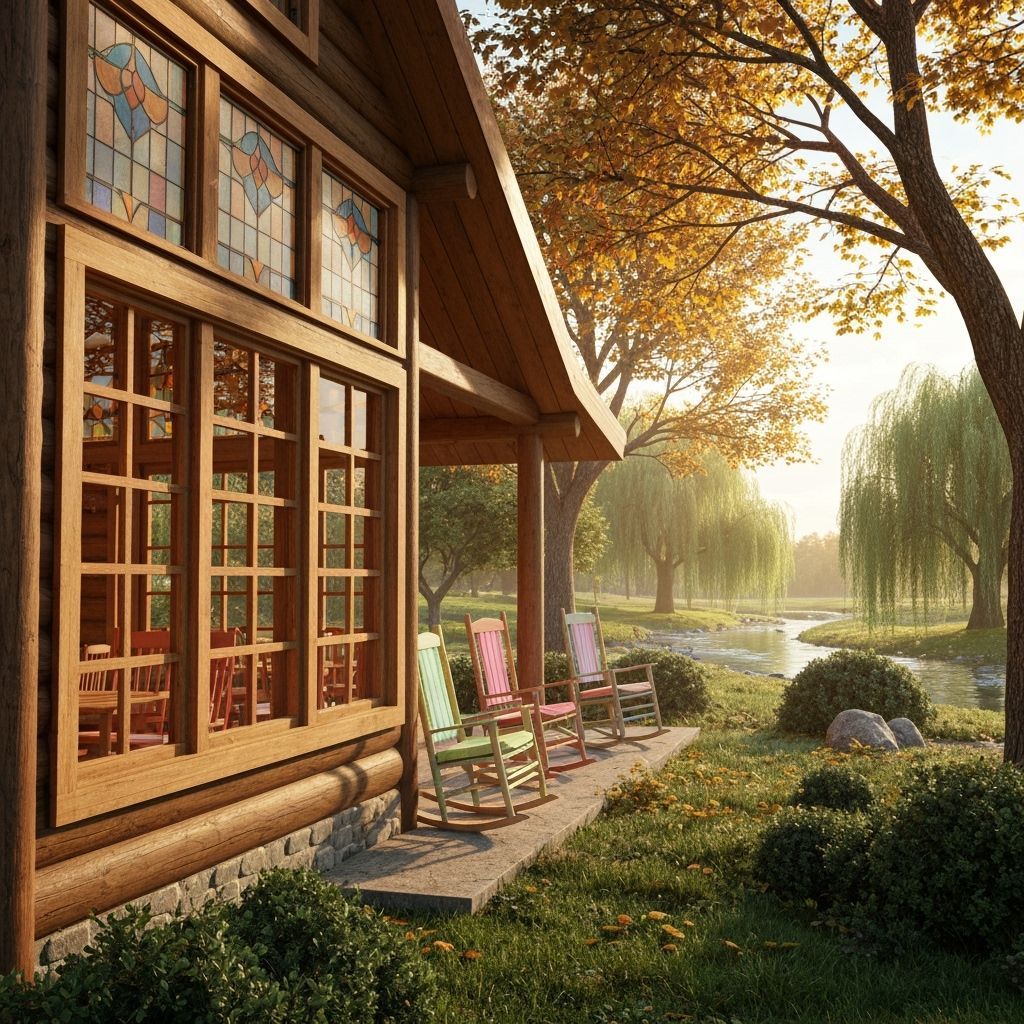 Charming 90s Country Restaurant in Autumn Landscape