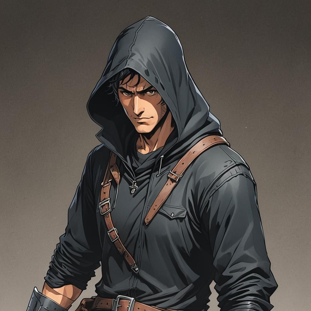 Ash Williams as Anime-Style Medieval Thief