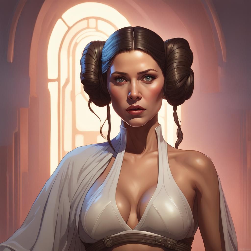 Princess Leia String Bikini Portrait in Artgerm Style