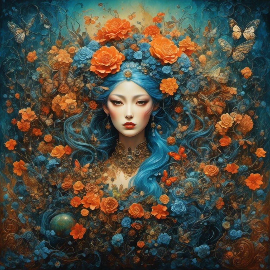 Abstract Swirling Textures in Marble Style