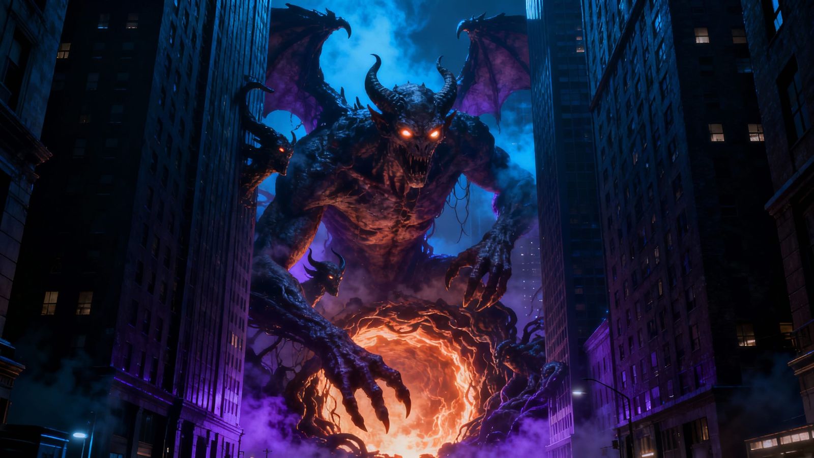 Demonic Escape from a Hellmouth in a Dark City