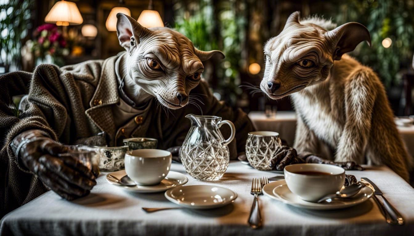Exotic Aliens Celebrate in Surreal Restaurant: Masterpiece