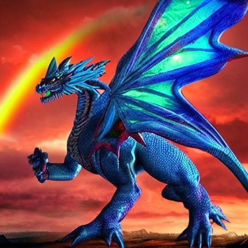 Blue Dragon Destroys Village on Alien Planet