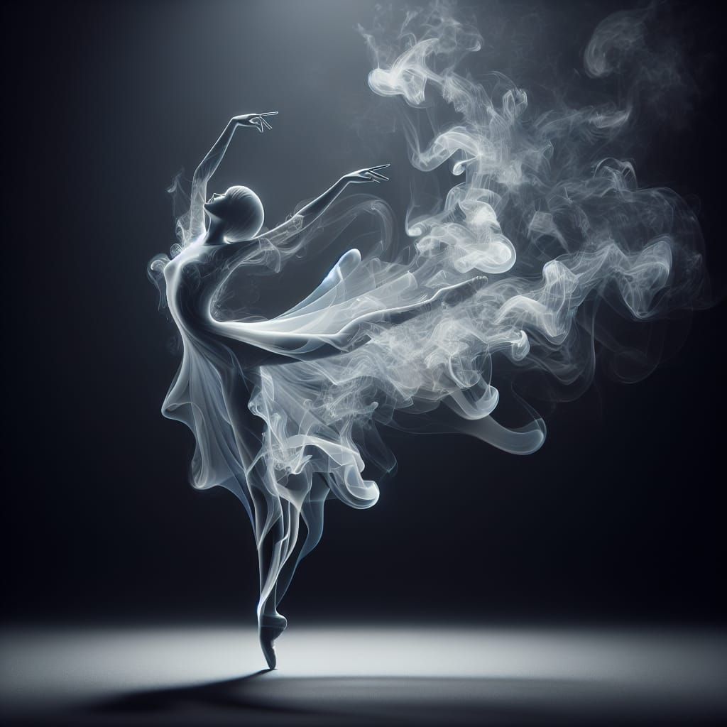 Ethereal Smoke Dancer in Dramatic Lighting