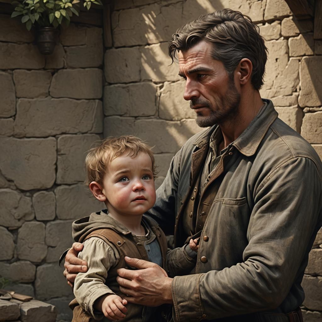 Loving Father and Son in 1860s Style