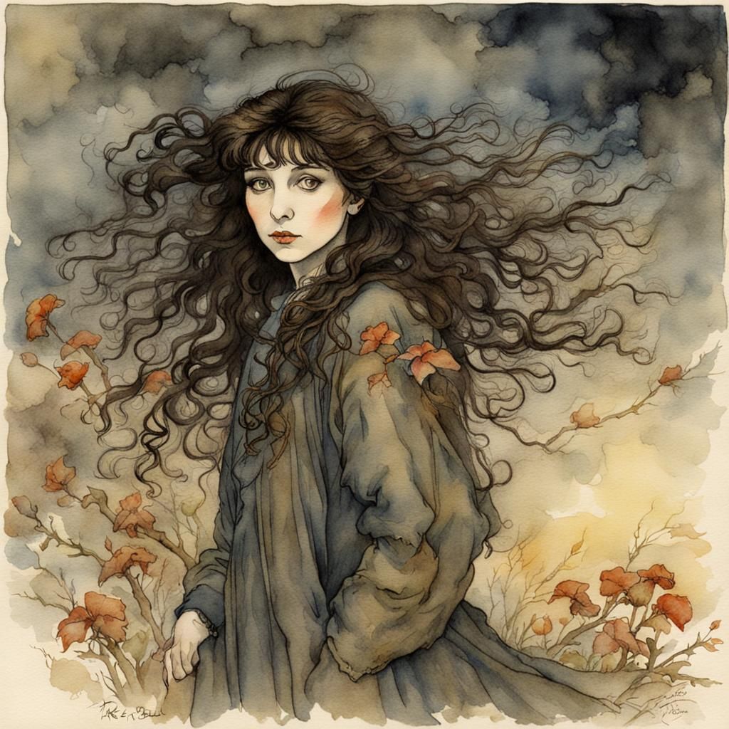 Kate Bush in Arthur Rackham Style