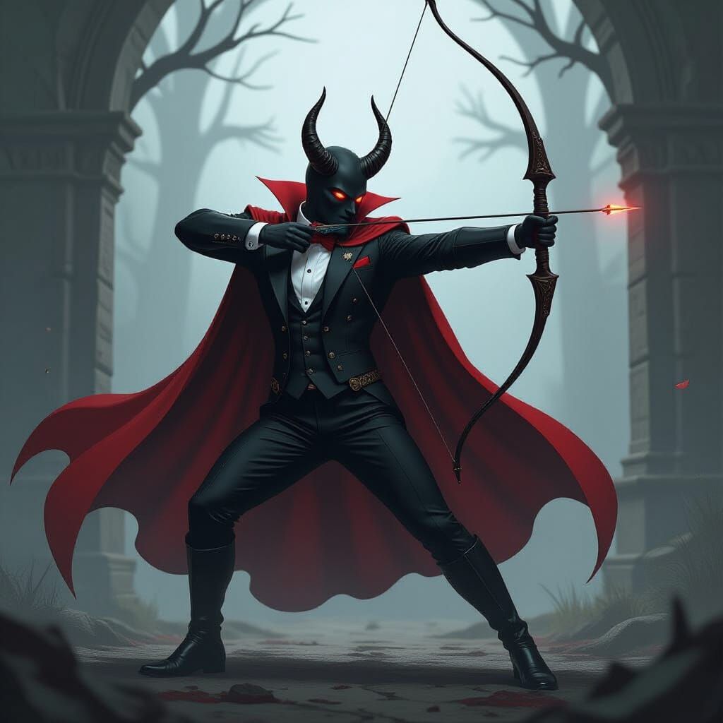 Devil Archer Strikes Target in Mystical Setting