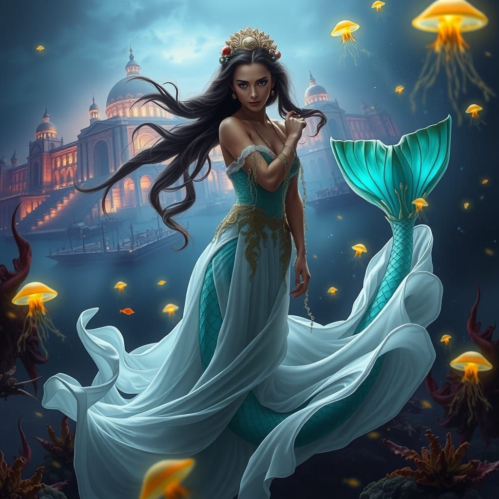 princess leia mermaid Epic cinematic brilliant stunning intr...