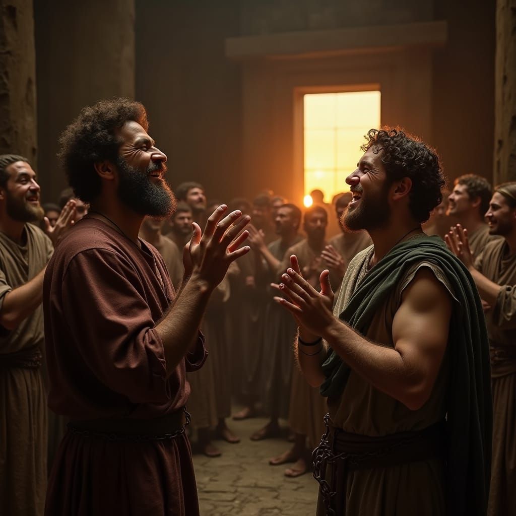 Paul and Silas Preaching in Prison: Old Masters Style