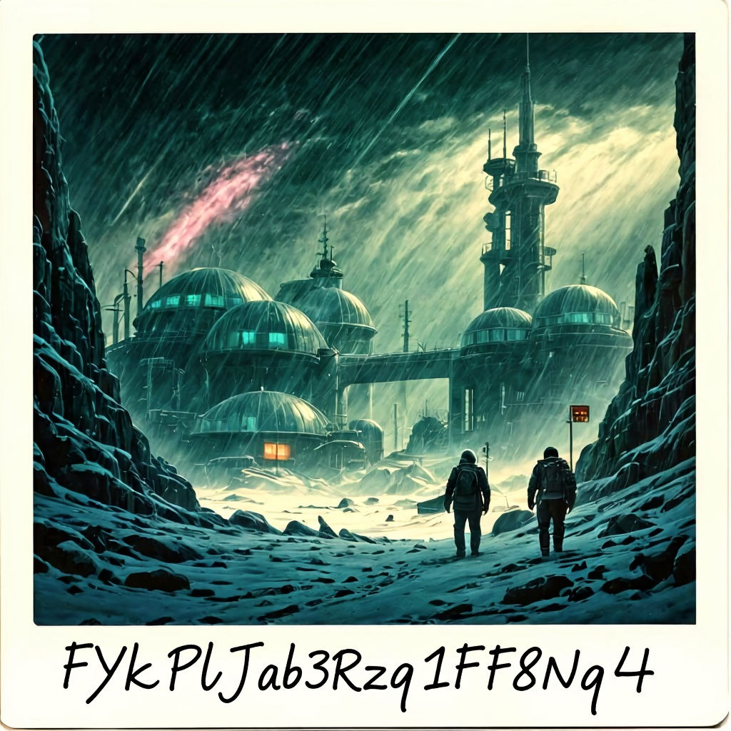 Alien Town in Typhoon, Sci-Fi Art Style