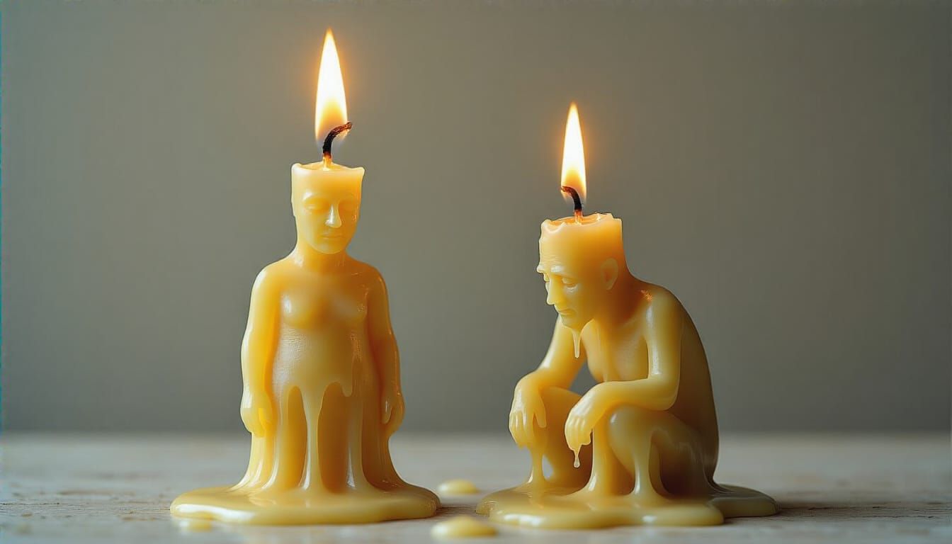 Candle People Melting: A Metaphor for Life's Fleeting Nature