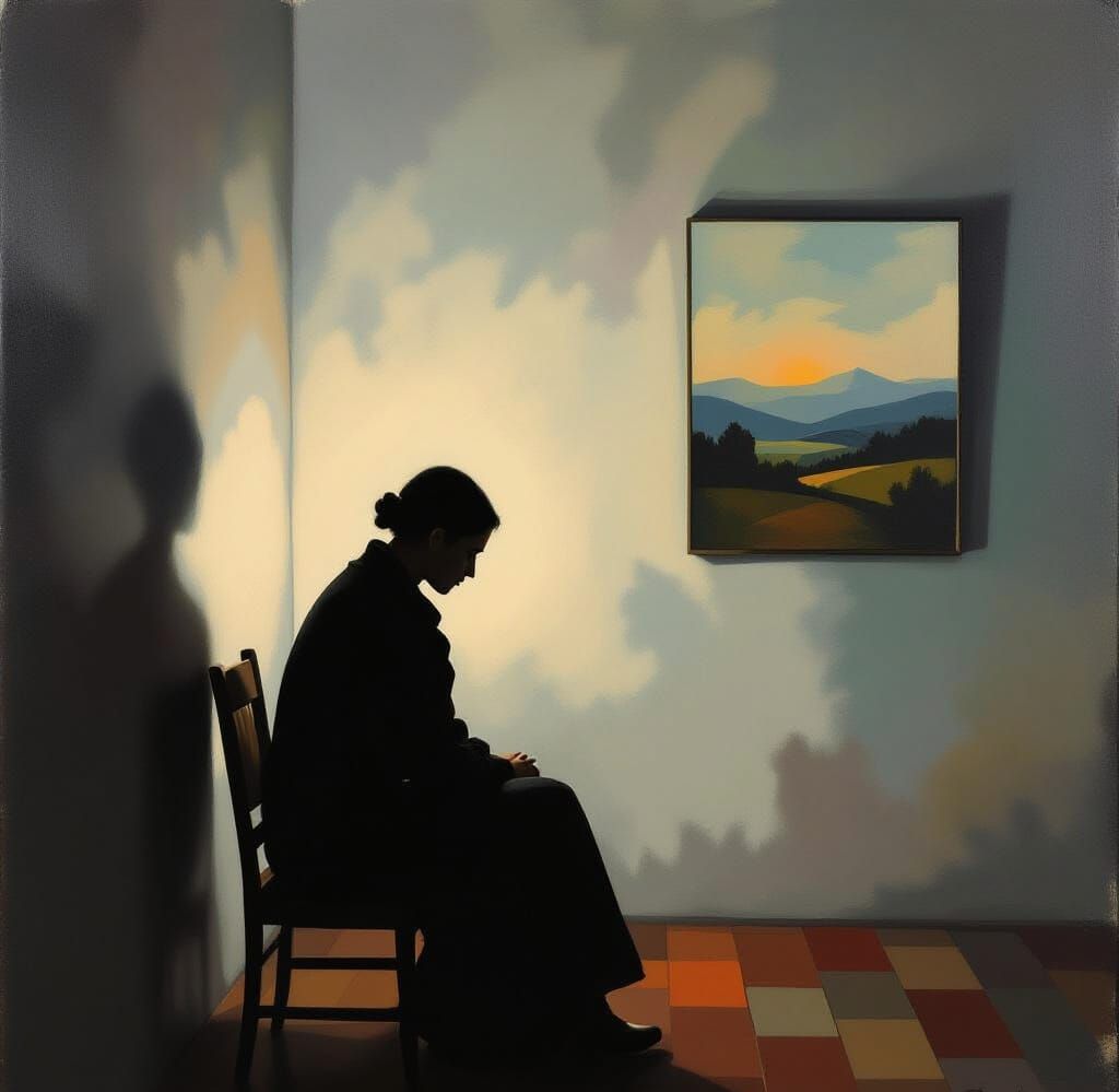 Abstract Surreal Landscape of Isolation and Longing