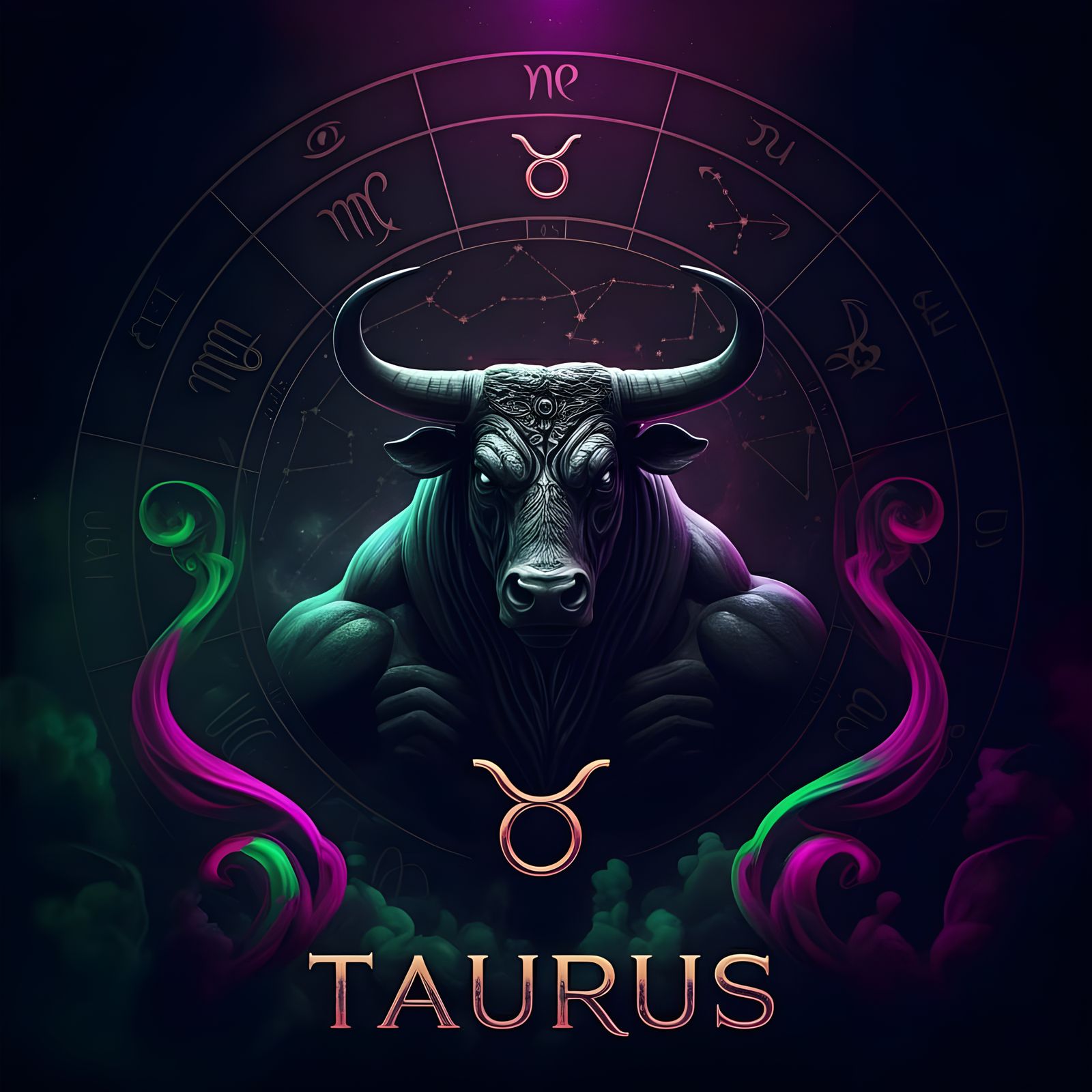 Mythic Taurus in Eerie Zodiac Haze
