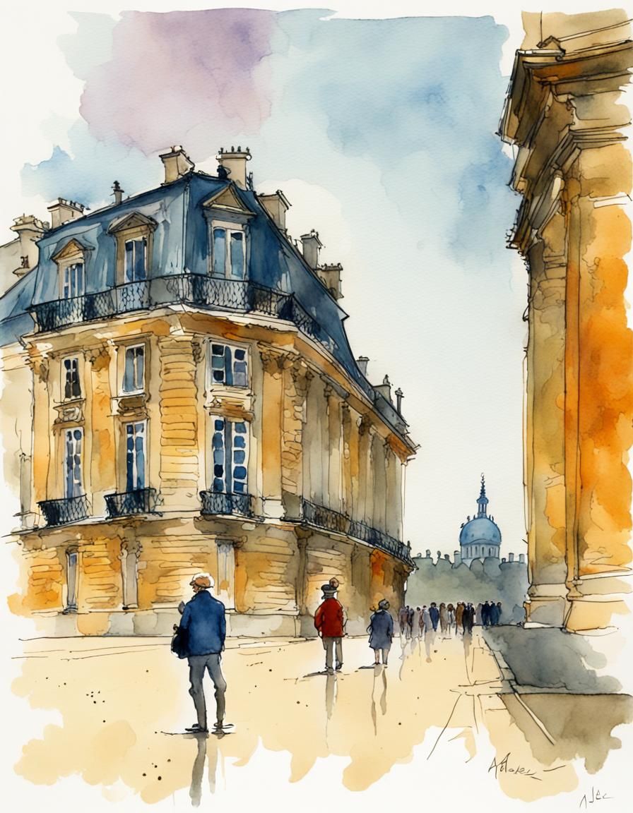 Palace of Versailles: Watercolor Painting