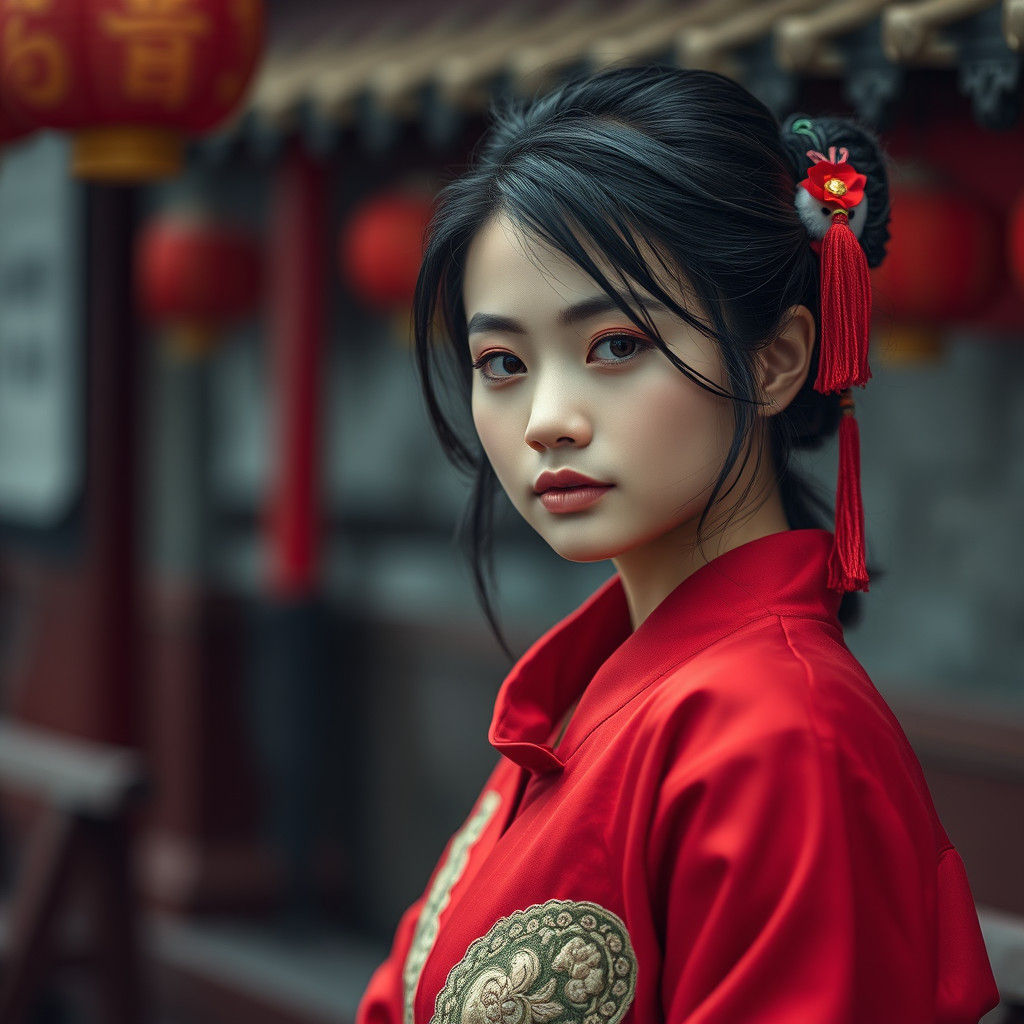 Attractive Chinese Woman in Hyperrealistic Style