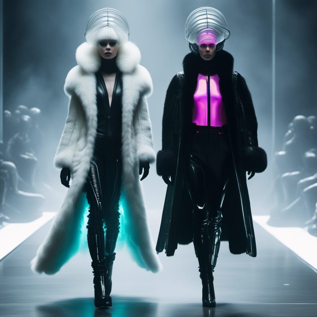 Surreal Fashion Show in H. R. Giger Style