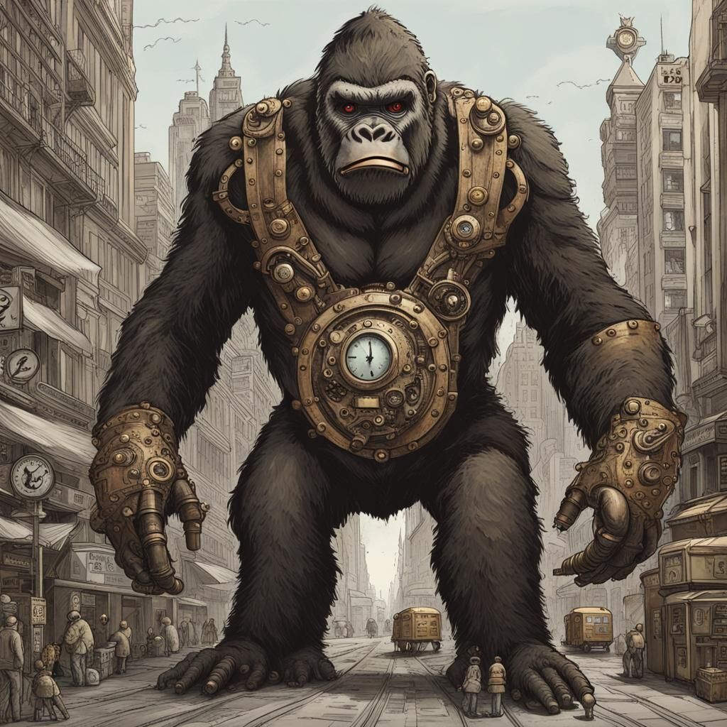 Steampunk Kaiju King Kong Fusion