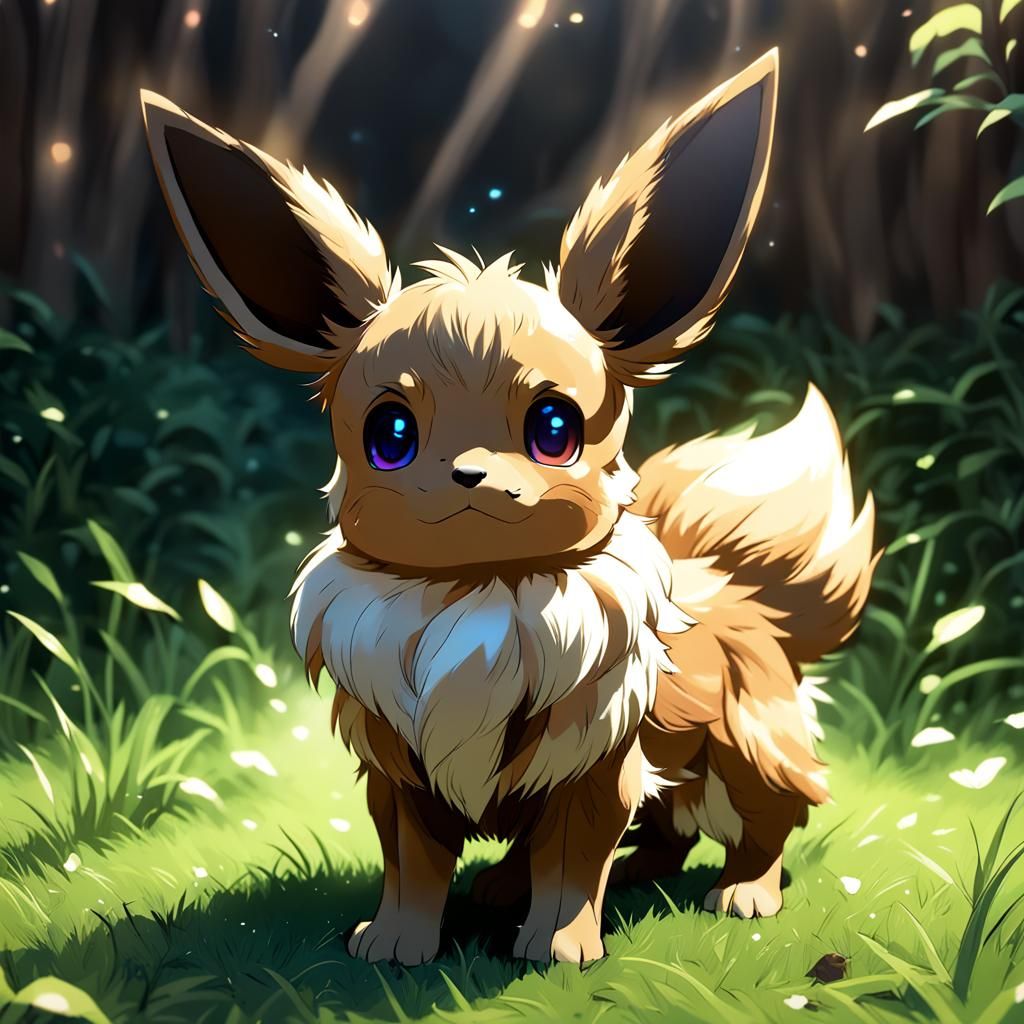 Eevee in Detailed 3D Anime Art Style