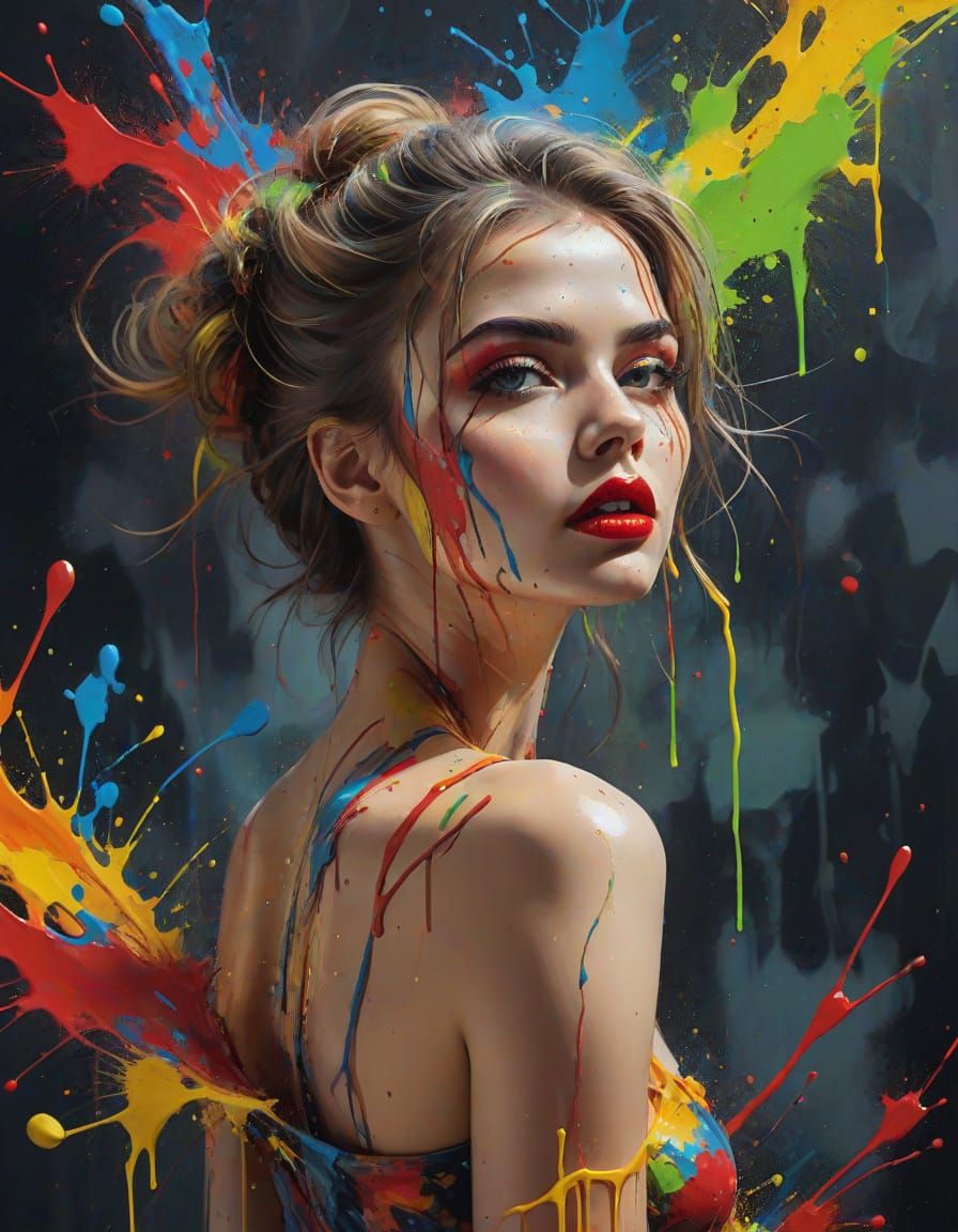 Surreal Female Portrait in Vibrant Colors