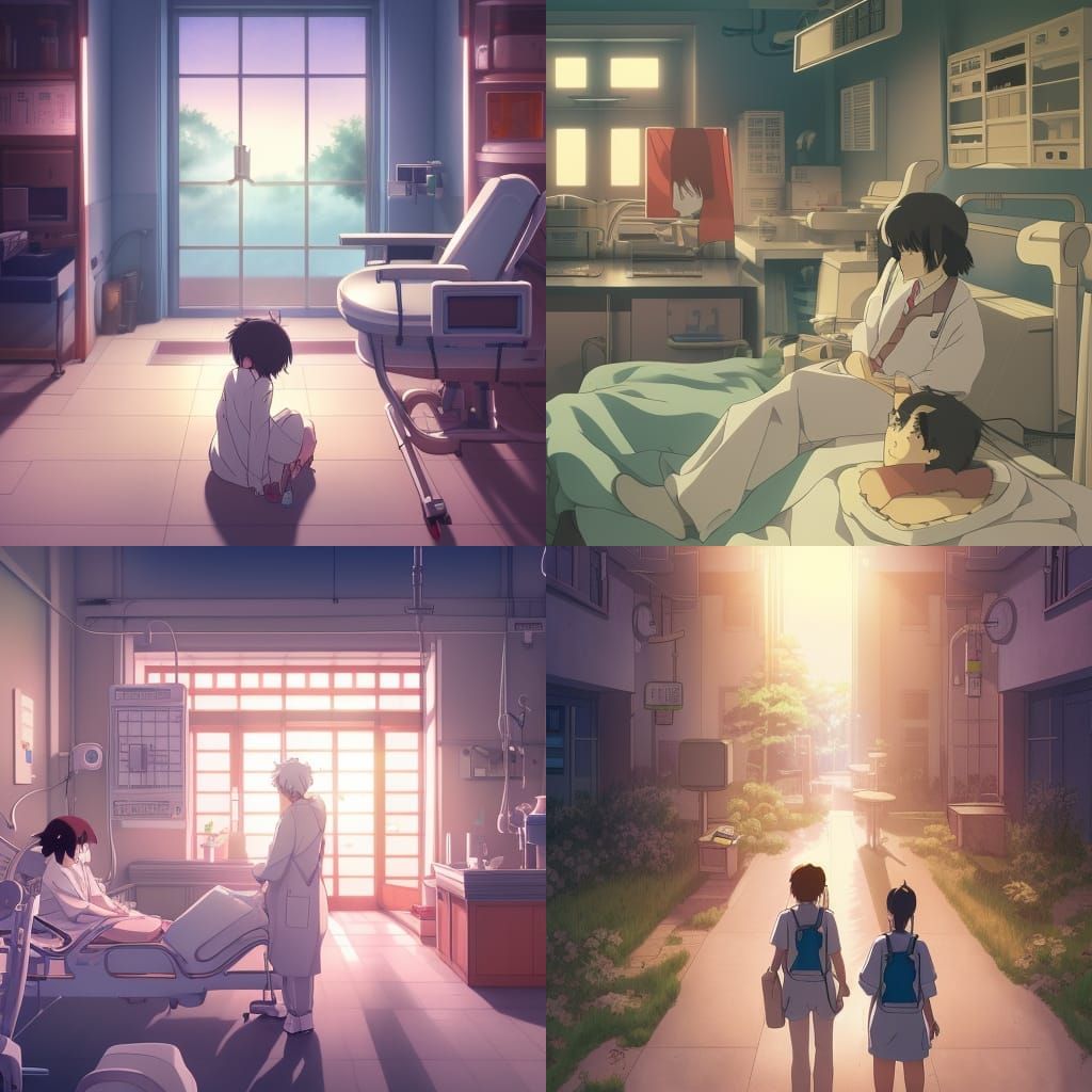 Anime-Style Doctor Scene Inspired by Studio Ghibli