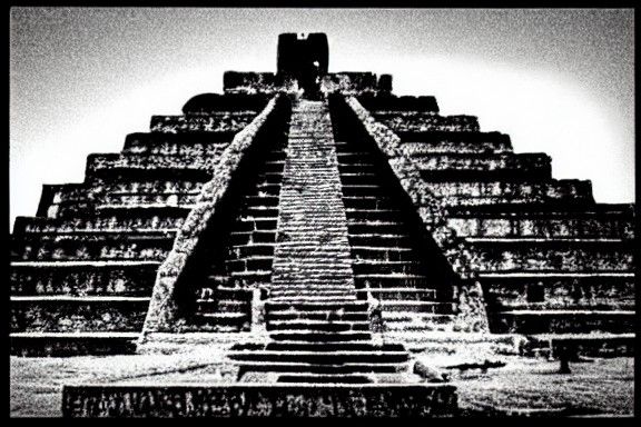 Grainy Night Vision: El Chupacabra at Aztec Temple
