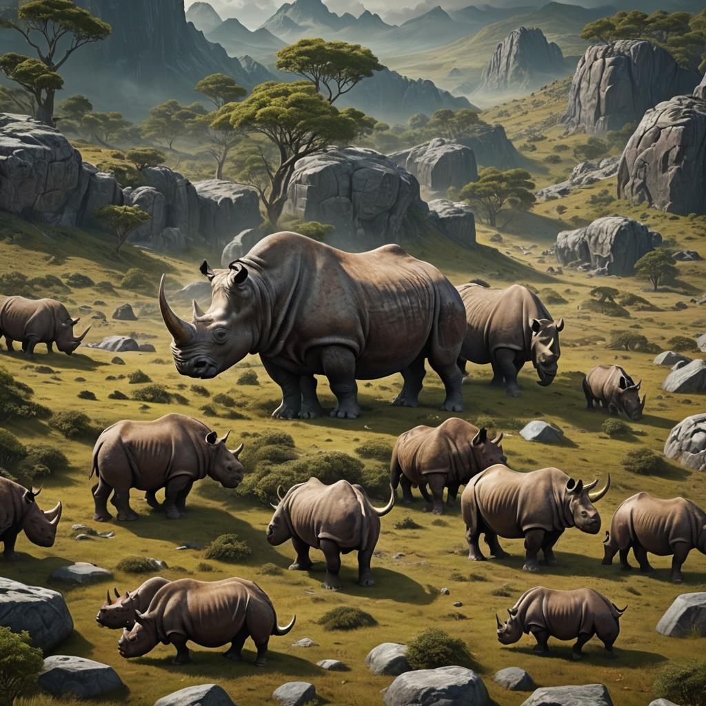 Elasmotherium: A Fantastical Detailed Matte Painting