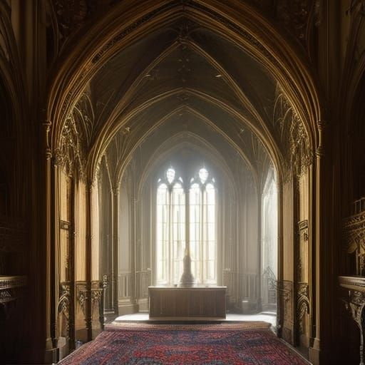 Ethereal Victorian Ghost in Medieval Castle
