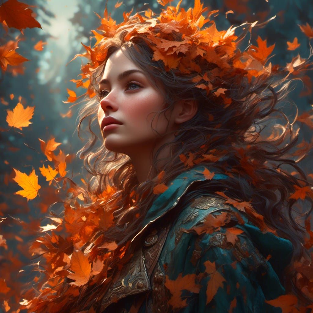 Autumn Wind Rush in Abstract 3D Render