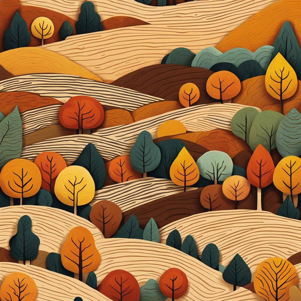 Geometric Autumn Icons in Warm Tones